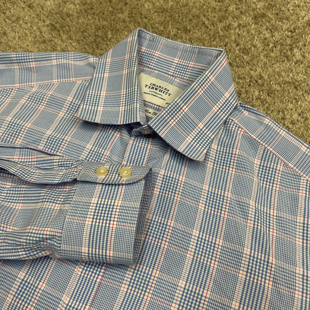 Charles Tyrwhitt Blue and Pink Check Dress Shirt